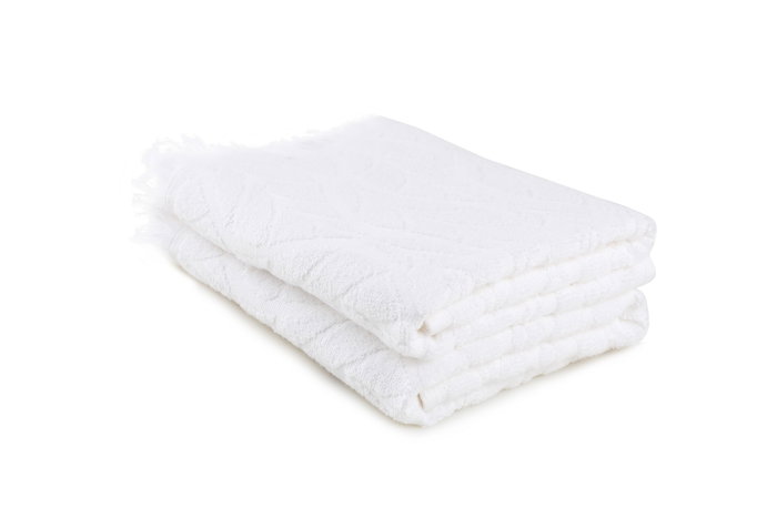 Mijölnir Leaf - Blanco - Juego de 2 toallas de baño 75x150 cm Mijölnir Leaf - Blanco - Juego de 2 toallas de baño 75x150 cm
